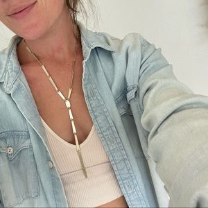 Gold Kendra Scott Y Necklace